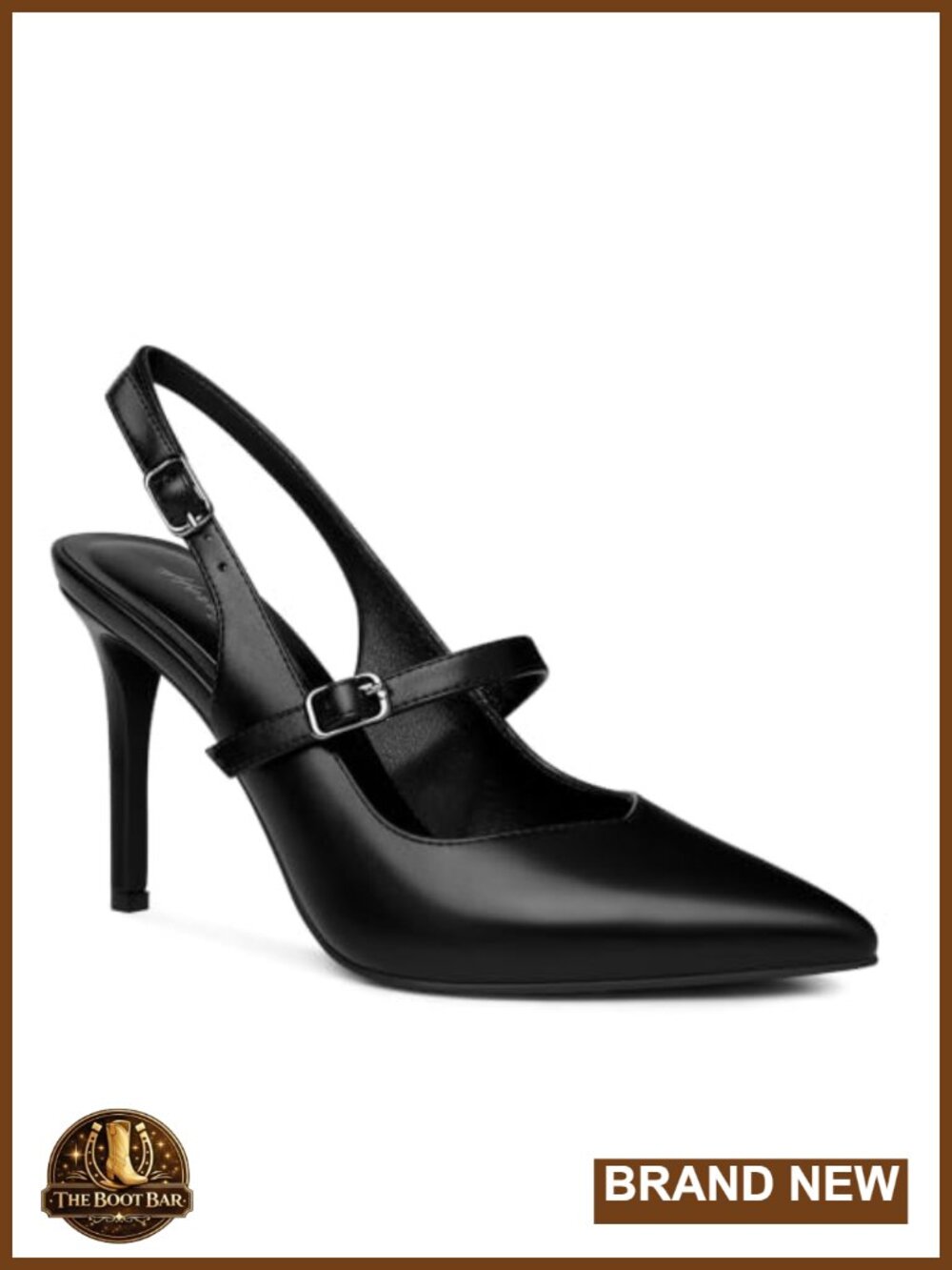 Slingback Stiletto Heels Pointy Toe Ankle Strap Pump